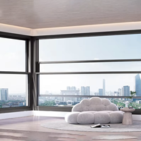 Fenêtres coulissantes verticales automatiques sur mesure BOCHARM NFRC au design moderne, en aluminium, avec commande intelligente par application, fenêtre électrique à levage