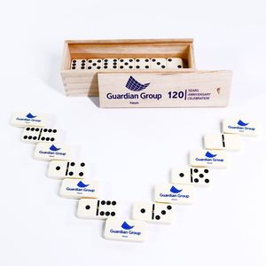Juego de Dominó de Madera de la Mejor Calidad con Logotipo Personalizado y Caja de Almacenamiento de Madera, Juego de Dominó para Niños para Entretenimiento - Product Image 1