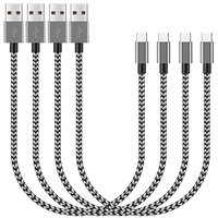Kabel Data Pengisian Cepat 3A USB Type C Berbahan Nilon Kepang Tahan Lama 3ft 6ft 10ft untuk Perangkat