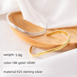 Gioielli raffinati <span class=keywords><strong>925</strong></span> <span class=keywords><strong>argento</strong></span> bracciali donne placcato oro 18K semplice <span class=keywords><strong>925</strong></span> sterling <span class=keywords><strong>argento</strong></span> <span class=keywords><strong>bracciale</strong></span> gioielli per le signore all'ingrosso - Product Image 3