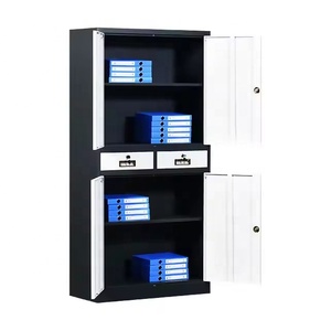 Moderner Schwarzer Metall-Büro-Aufbewahrungsschrank 2 Schubladen Schlüsselschloss Feuer- und Staubschutz Langlebig für Werkstatt und Heimbüro - Product Image 5