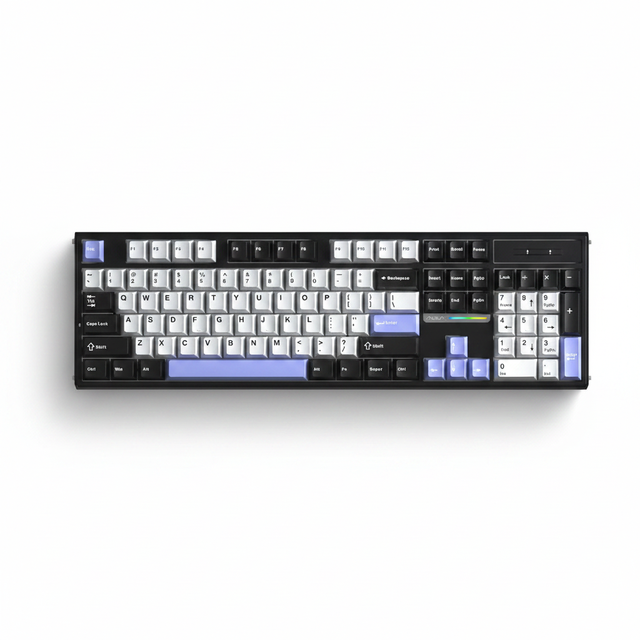 AULA H108 New Tri-Mode 2.4G BT Wired Plastic Mechanical Keyboard 108 Keys Silent Switch RGB Lighting Ergonomic Type-C for Office