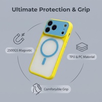 Coque de téléphone magnétique bicolore antichoc anti-traces de doigts mate avec aimant 2500 GS en stock pour iPhone 18 17 16 15 Pro Max