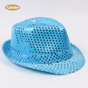 Yachen Light-up Jazz Hat Nhấp Nháy Đèn LED Sequin <span class=keywords><strong>Top</strong></span> Hat Cho Năm Mới Phương Tây Bachelorette Đảng Trang Phục Phụ Kiện - Product Image 6