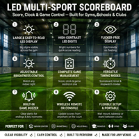 Tableau d'affichage électronique numérique sans fil pour le sport à domicile et en extérieur, affichage LED à 6 chiffres sur une seule ligne