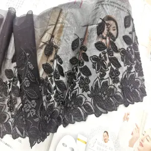 Laser Double-layer Black Mesh Lace Can Be Used For Clothing Decoration Women's Underwear Bras And Evening Dress Accessories