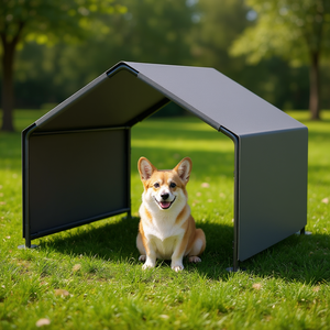 Refugio para Perros, 4x4x3 Pies, Gris, Impermeable, Casa para Mascotas de Exterior, para Perros, Animales Pequeños, Ganado, Diseño Moderno, Uso en Todas las Estaciones - Product Image 2