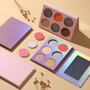 Paleta de maquiagem de olhos, de alta qualidade, beleza, 6 cores personalizadas, marca de alta pigmento, maquiagem, fosca e brilhante