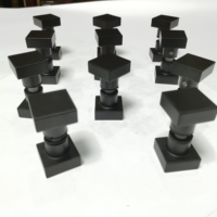 Poignées de porte carrées en verre noir mat de qualité supérieure pour salle de bain