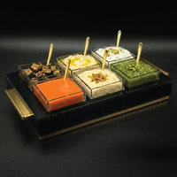Ensemble de vaisselle à miel en lucite abeille dorée, bol à miel en acrylique avec assiette, cuillère abeille dorée, pour la table de Rosh Hashanah, Judaica, pour le Nouvel An juif