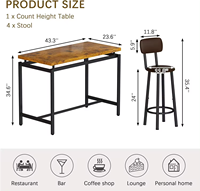 Ensemble de table à manger et de 4 chaises, mobilier de salle à manger moderne, ensemble de table à manger avec tabourets à dossier pour le petit-déjeuner, le déjeuner et le dîner, vente chaude