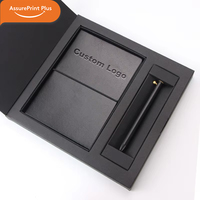 Carnet à couverture rigide en PVC/tissu cuir multicolore, avec stylo, coffret cadeau, logo personnalisé, pour réunion annuelle d'entreprise