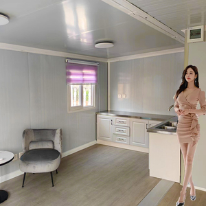 La maison de conteneur pliable extensible de 20 pieds 40 pieds personnalisée en Chine maisons préfabriquées avec chambre à coucher pliante petite maison faite hôtels à panneaux sandwich - Product Image 1