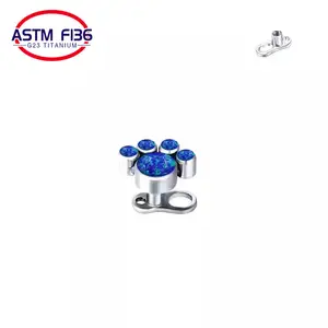 Dermal Anchor Tops ASTM F136 Titanium jewelry set GemStones Skin Diver Nose Stud dermal piercing fashion jewelry