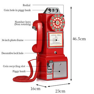 ABS 공예 전화 부스 모델 장식품 장식 복고풍 사진 소품 바 레스토랑 장식 선물 - Product Image 5