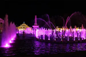 AWS Most Popular Floating Lake Water Pond Music Dancing Fountain Large Fountain Outdoor RGB DMX512 Led Light Stainless Steel