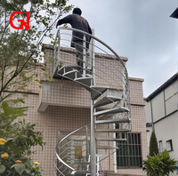 Escalier rotatif personnalisé, escalier extérieur en acier inoxydable 304 résistant à la rouille, échelle rotative modulaire