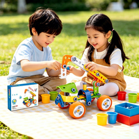 Balok Bangunan Plastik Lunak DIY yang Dapat Dilepas, Mainan Puzzle Perakitan Edukasi Dini STEM untuk Anak Laki-laki dan Perempuan, Permainan Kreatif