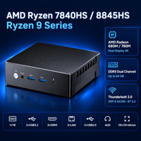 Mini PC AMD Ryzen R7 8845HS Radeon 780M DDR5 64 Go NVMe 4.0 WiFi 6 Thunderbolt 3.0 pour le déploiement professionnel et l'utilisation en entreprise
