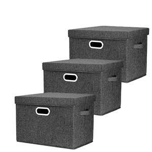 Caja de Almacenamiento Plegable y Apilable de Gran Capacidad con Tapa, Cesta de Almacenamiento, Contenedor para Dormitorio u Oficina - Product Image 1