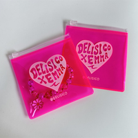 Bolsa de Plástico Transparente Rosa Personalizada con Cierre, Bolsa Pequeña con Cierre Hermético y Logotipo para Empacar Joyas y Aretes