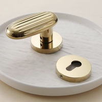 Poignée de porte intérieure silencieuse à clé, en alliage de zinc, noire à rayures, pour chambre à coucher, 58x45mm