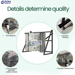 Expositor de Muestras de Alfombras Personalizado en Oferta, Soporte de Metal Resistente con Páginas Abatibles para Exhibición de Alfombras en Salas de Exhibición y Tiendas - Product Image 3
