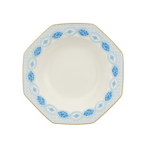 Juego de Vajilla Moderno Octagonal de 24 Piezas, Vajilla de Porcelana con Diseño Floral de Aves Exóticas, Plato de Cerámica con Borde Dorado, Venta al por Mayor para 6 Personas - Product Image 4