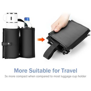 Portavasos para Equipaje, Bolsa para Bebidas de Viaje para Maleta, Portavasos Plegable Portátil con Asa, Compatible con el Asa de Maletas con Ruedas - Product Image 2