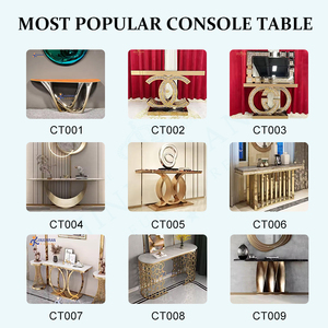 Modern Luxury Sintered Stone Top <strong>Console</strong> <strong>Table</strong> Gold Frame Entry <strong>Tables</strong> <strong>for</strong> Villa Living Room Entryway - Product Image 5