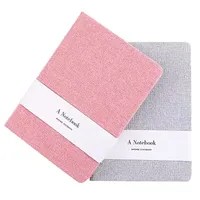 Taille personnalisée A5 A6 B5 carnet de notes en tissu lin à couverture rigide