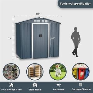 Abri <span class=keywords><strong>de</strong></span> <span class=keywords><strong>jardin</strong></span> métallique multifonctionnel 6x4, <span class=keywords><strong>armoire</strong></span> <span class=keywords><strong>de</strong></span> rangement extérieure pour tondeuses à gazon, vélos et niche pour animaux, construction étanche - Product Image 6