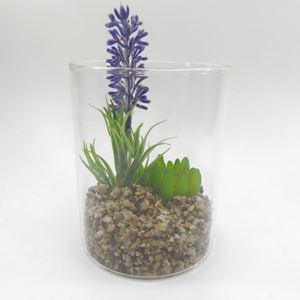 Lot de 4 pots de plantes artificielles cactus lotus avec plateau <span class=keywords><strong>en</strong></span> <span class=keywords><strong>bambou</strong></span> décor d'étagère pour succulentes - Product Image 4