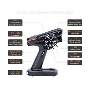 Aismartlink rc8x RC Transmitter 8 CH 2.4G RC Transmitter và r8fg & r4fgm V2.1 con quay hồi chuyển receiver, 4.3 "FPV màn hình cảm ứng - Product Image 2