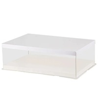 Boîte à gâteau rectangulaire transparente pour 18/22 20 24/26 pouces cérémonie d'ouverture emballage de gâteau en carton de qualité alimentaire