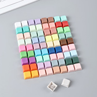 Capuchons de touches carrés brillants en ABS, couleur unie, personnalisables, accessoire porte-clés, adaptateur de clavier mécanique à lumière douce et ton chaud