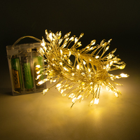 Guirlandes lumineuses LED de Noël en fil de cuivre, lumières féériques pour arbre de Noël, effet pétard, clignotantes et à lumière constante