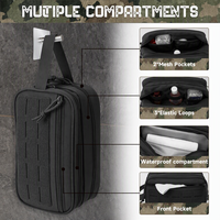 Petite trousse de toilette tactique zippée, sac de voyage tendance en polyester résistant à l'eau pour hommes, pochettes Molle de douche avec poignée souple
