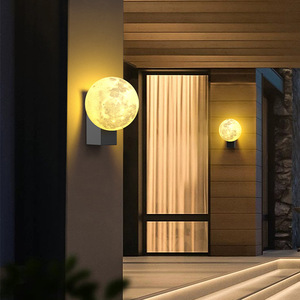 Lampe murale extérieure étanche en forme de lune, lumière LED pour Villa, terrasse, balcon, jardin, cour, ambiance minimaliste - Product Image 2