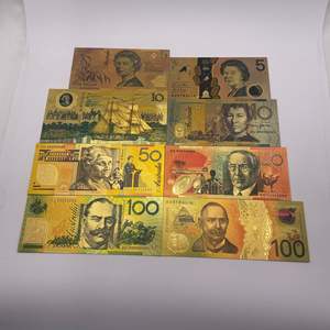 Billets de banque australiens plaqués or, billets de banque en feuille d'or avec motif gravé, imprimés numériquement pour les cadeaux de fête - Product Image 1