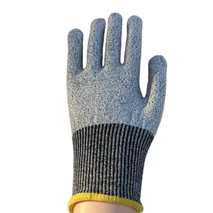Hppe sợi thủy tinh Nitrile tráng cấp 5 kháng cắt an toàn làm việc găng tay chống cắt găng tay bằng chứng