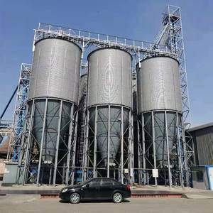 صومعة تخزين الحبوب من الفولاذ المجلفن 10-T قادوس وجبة فول الصويا مادة صومعة الذرة الخام لخط تغذية المزارع القمح - Product Image 5