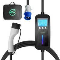 E-mingze Cargador portátil 7KW 32A Caja de carga EVSE monofásica Cargador rápido Cargador eléctrico