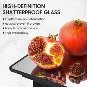 ตู้กระจกห้องน้ำติดผนังกรอบสีดำทันสมัยพร้อมที่เก็บของกว้างขวางและสะท้อนแสงใส - Product Image 4