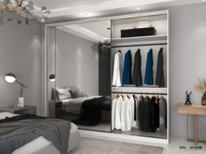 2026 Hot <strong>Sale</strong> Custom Modern <strong>Mirror</strong> Door <strong>Wardrobes</strong> Walk in Closet <strong>Wardrobe</strong> Luxury Bedroom <strong>Wardrobe</strong> with Sliding Doors - Product Image 4