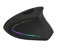 Mouse Gaming Ergonomis Vertikal Nirkabel 2.4GHz Isi Ulang 6 Tombol Optik Pro Gamer dengan Strip LED Biru OEM