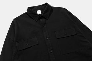 <span class=keywords><strong>Camicia</strong></span> di <span class=keywords><strong>velluto</strong></span> a <span class=keywords><strong>coste</strong></span> in cotone over Size con Logo personalizzato da <span class=keywords><strong>uomo</strong></span> con orlo rotondo stile semplice Smart Casual Anti-rughe per la primavera - Product Image 3