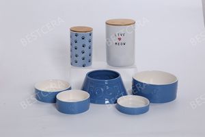 BESTCERA eco-friendly grande simpatico per animali domestici conservazione ermetica in ceramica per cani trattare i coperchi del barattolo all'ingrosso Custom contenitore per alimenti per cani - Product Image 2