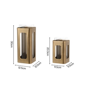 <span class=keywords><strong>Vase</strong></span> à fleurs Flolenco moderne de luxe léger en bronze antique et verre ajouré <span class=keywords><strong>pour</strong></span> présentation florale sur table, mariage et Pâques - Product Image 6