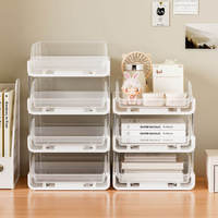 Organizador de Archivos de Escritorio A4 de Cuatro Niveles, Estante de Almacenamiento para Oficina y Estudiantes, Extraíble, de Silicona y Acero Inoxidable, Gran Capacidad